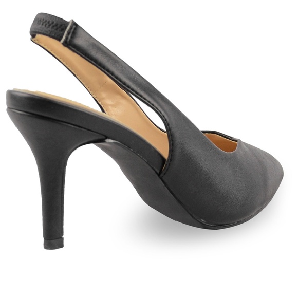 🌷 Chase & Chloe Pointy Toe Slingback Heels - Picture 3 of 4